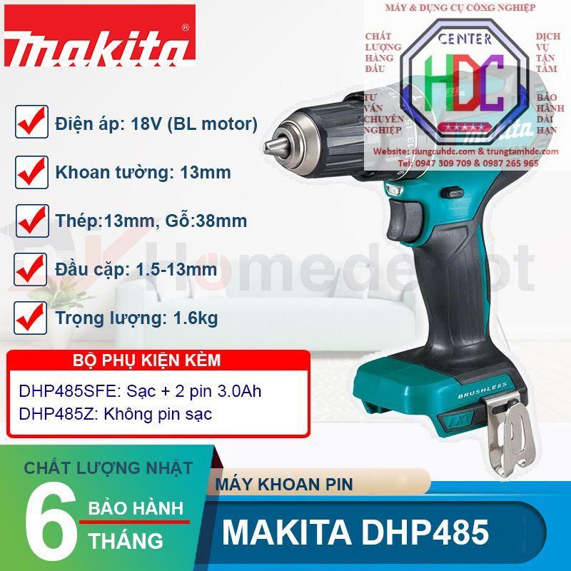 Máy khoan vặn vít pin 18V Makita DHP485